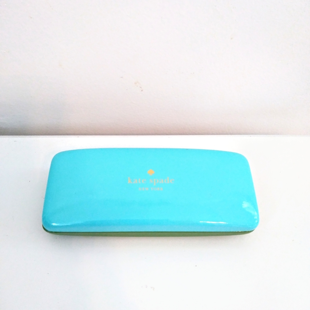 🌿 Kate Spade Blue & Green Hard Shell Glasses Case